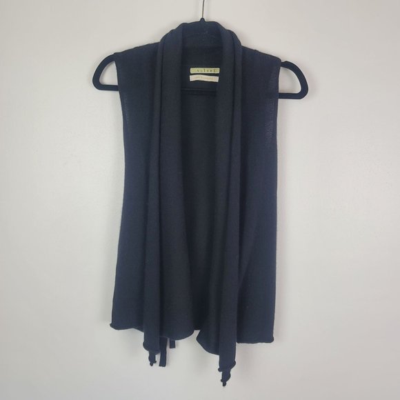 Velvet by Graham and Spencer 100% Cashmere Sleeveless Cardigan Vest Size Medium - Picture 1 of 8